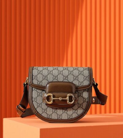 Replica Gucci Horsebit 1995 Semi-circular Canvas - Best Fake Designer Bags