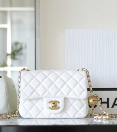 Replica CHANEL CF 20 cm Golden Ball White - Best Fake Designer Bags