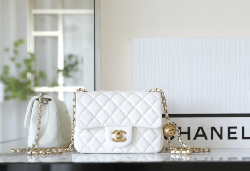 Replica CHANEL CF 20 cm Golden Ball White - Best Fake Designer Bags
