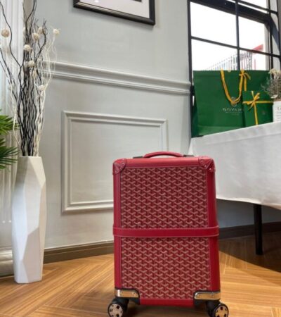 Replica Goyard  Bourget Travel Suitcase Red - Best Fake Designer Bags