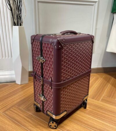 Replica Goyard  Bourget Travel Suitcase Bordeaux - Best Fake Designer Bags