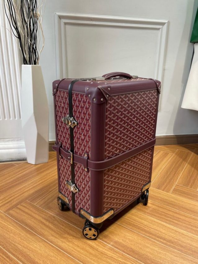 Replica Goyard  Bourget Travel Suitcase Bordeaux - Best Fake Designer Bags