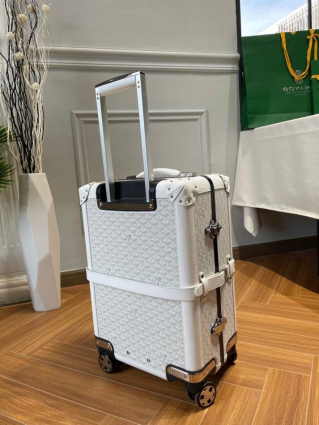 Replica Goyard  Bourget Travel Suitcase White - Best Fake Designer Bags