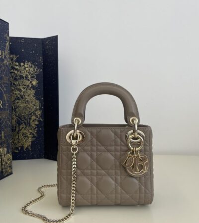 Replica Lady Dior Mini Dark Beige - Best Fake Designer Bags