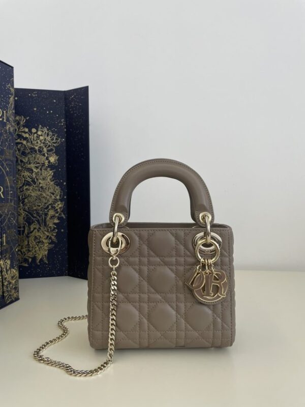 Replica Lady Dior Mini Dark Beige - Best Fake Designer Bags