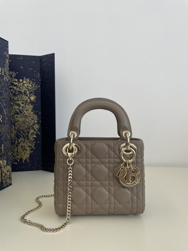 Replica Lady Dior Mini Dark Beige - Best Fake Designer Bags