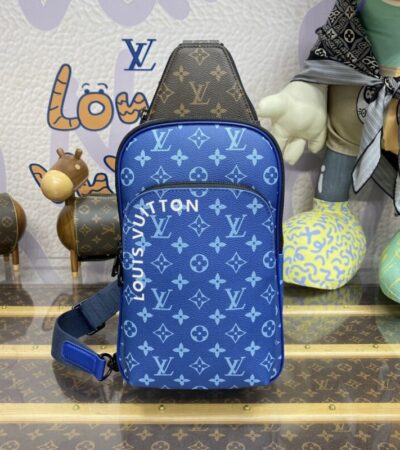 Replica Louis Vuitton Avenue Slingbag Blue - Best Fake Designer Bags