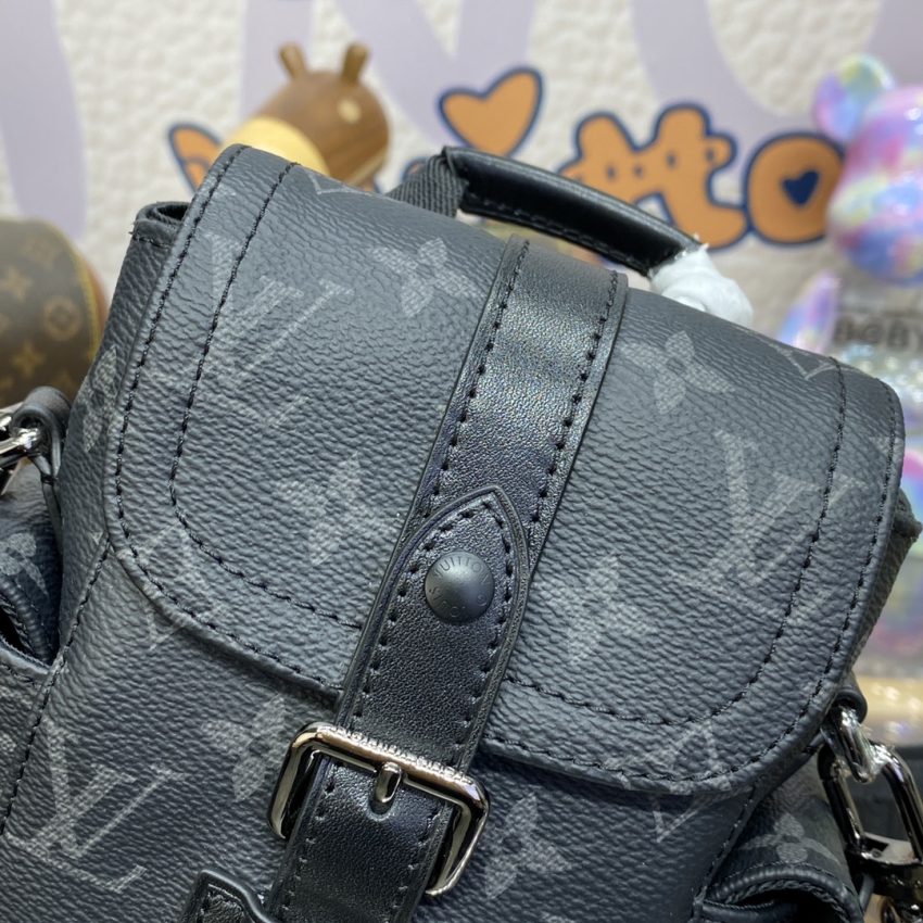 Replica Louis Vuitton Nano Christopher Backpack Black - elite superclone designer purse