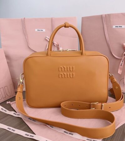 Replica Miu Miu Arcadie Light Brown - Best Fake Designer Bags