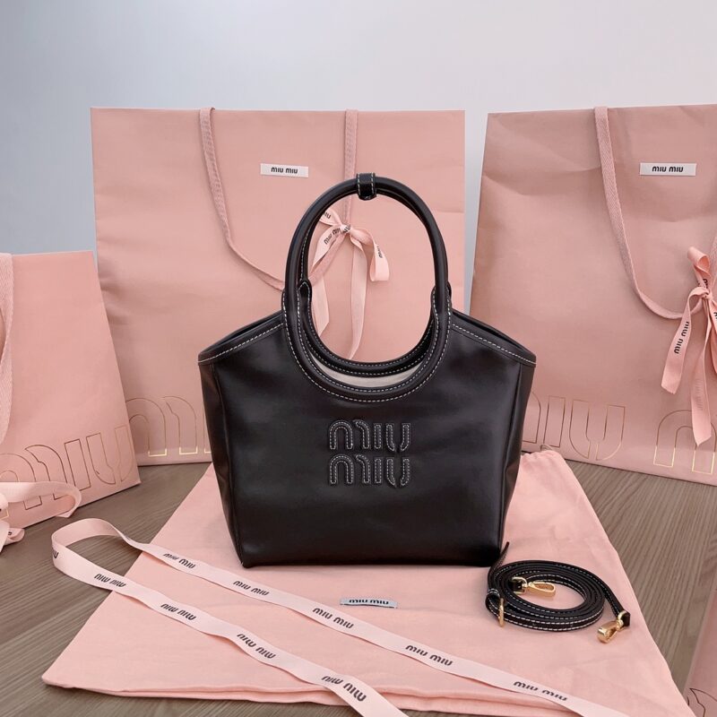 Replica Miu Miu Ivy Small Tote Black - Best Fake Designer Bags