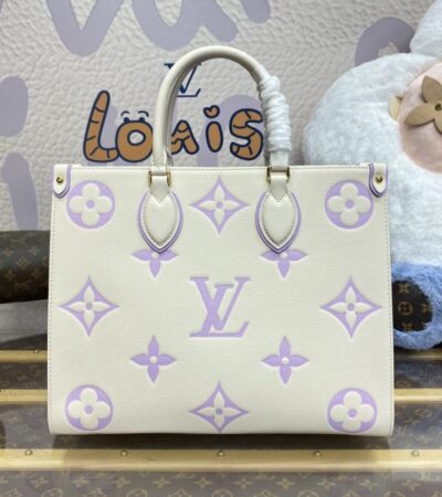 Replica LV OnTheGo White Purple - Best Fake Designer Bags