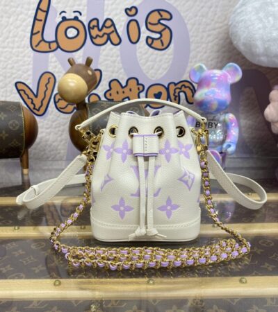 Replica Louis Vuitton Nano Noe White Purple - Best Fake Designer Bags