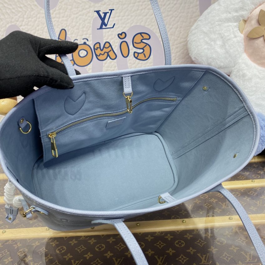 Replica Louis Vuitton Neverfull MM Sky Blue 10 Replica Louis Vuitton Neverfull MM Sky Blue - realistic designer-inspired fake bag