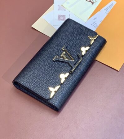 Replica Louis Vuitton Capucines Long Black - Best Fake Designer Bags