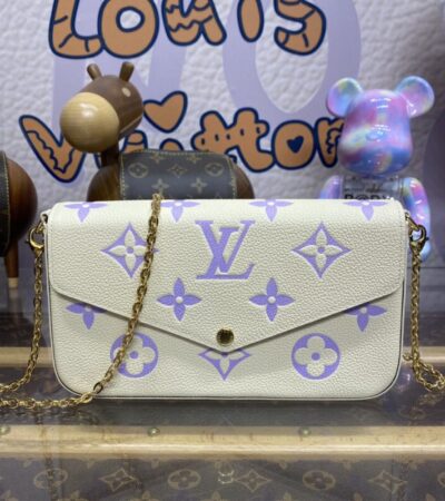 Replica Louis Vuitton Felicie Pochette White Purple - Best Fake Designer Bags