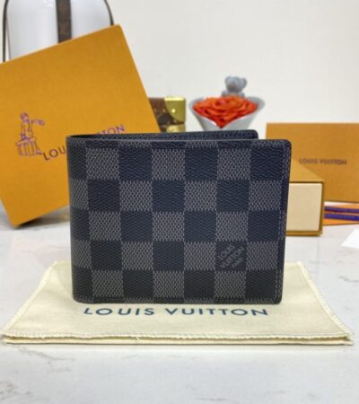 Replica Louis Vuitton Multiple Wallet Black Grid - Best Fake Designer Bags