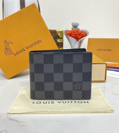 Replica Louis Vuitton Slender Wallet Black Grid - Best Fake Designer Bags