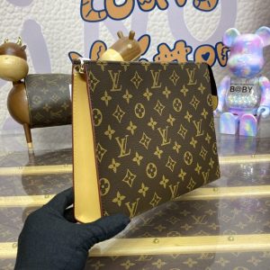 Replica Louis Vuitton Pochette Voyage Canvas Brown - high-end fake designer purse