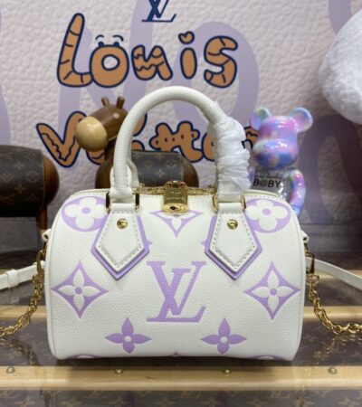 Replica Louis Vuitton Speedy Bandouliere 20 White Purple - Best Fake Designer Bags