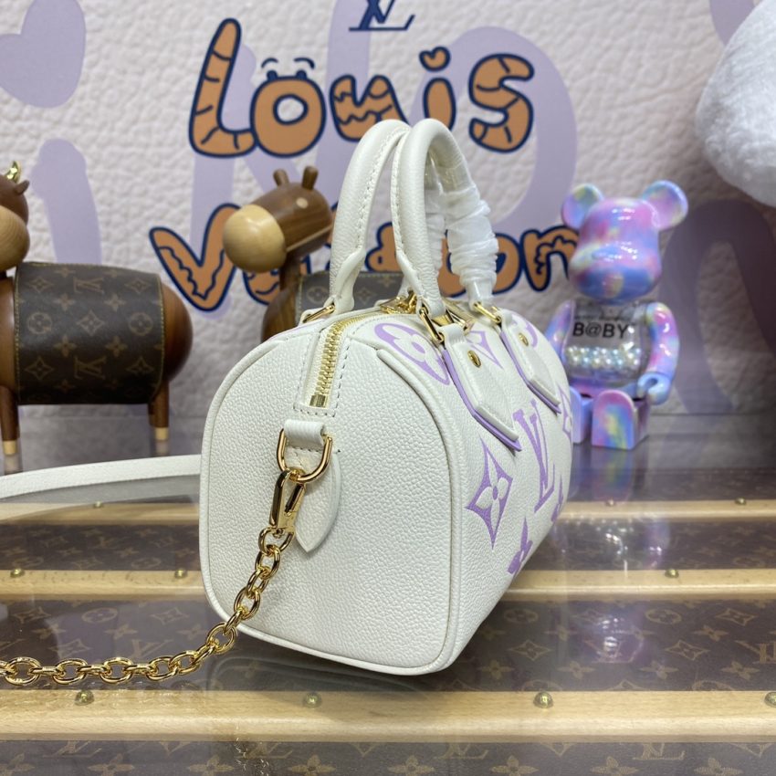 Replica Louis Vuitton Speedy Bandouliere 20 White Purple 7 Replica Louis Vuitton Speedy Bandouliere 20 White Purple - top-tier luxury replica shoulder bag