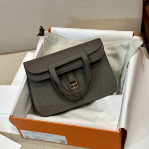 Replica Hermes Halzan Dark Grey - Best Fake Designer Bags