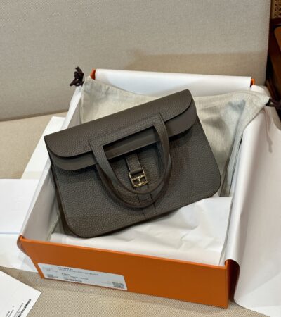 Replica Hermes Halzan Dark Grey - Best Fake Designer Bags