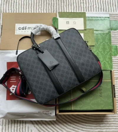 Replica GUCCI GG BLACK BRIEFCASE - Best Fake Designer Bags