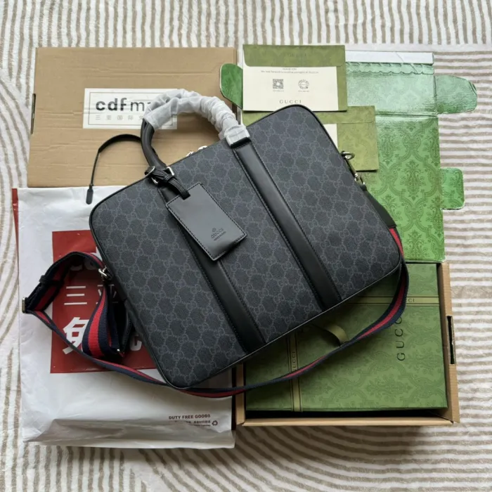 Replica GUCCI GG BLACK BRIEFCASE - Best Fake Designer Bags