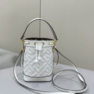 Replica Fendi Tresor Mini Bucket White - Best Fake Designer Bags