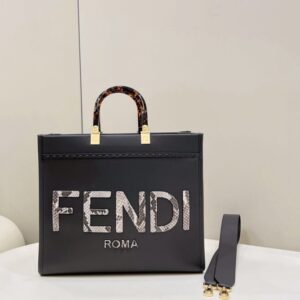 Replica Fendi Sunshine Tote Dark Grey - Best Fake Designer Bags