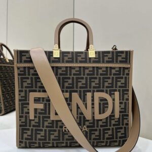Replica Fendi Sunshine Tote Brown Monogram - Best Fake Designer Bags