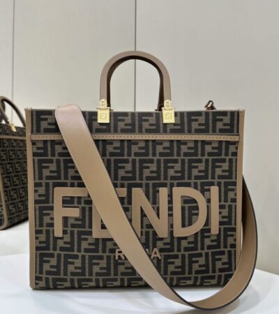 Replica Fendi Sunshine Tote Brown Monogram - Best Fake Designer Bags