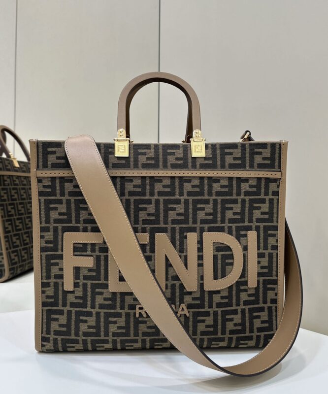 Replica Fendi Sunshine Tote Brown Monogram - Best Fake Designer Bags