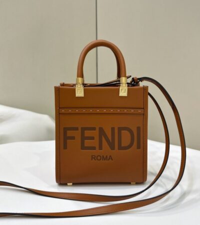 Replica Fendi Mini Tote Brown - Best Fake Designer Bags