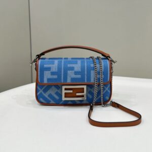 Replica Fendi Baguette Small Denim Blue - Best Fake Designer Bags