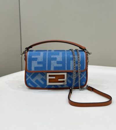 Replica Fendi Baguette Small Denim Blue - Best Fake Designer Bags
