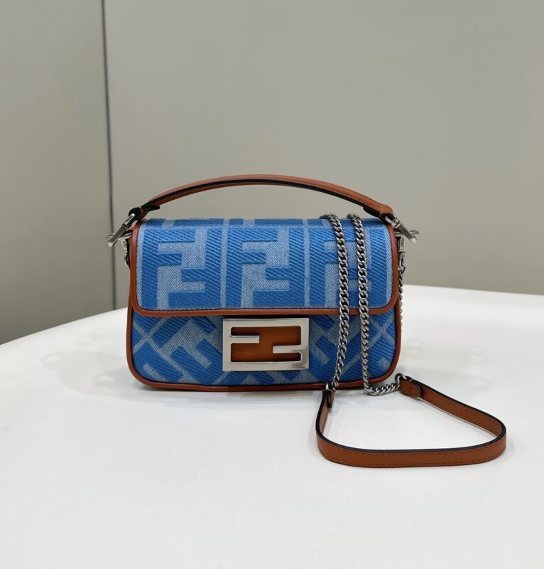 Replica Fendi Baguette Small Denim Blue - Best Fake Designer Bags