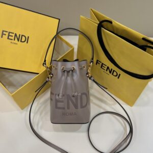 Replica Fendi Tresor Mini Bucket Grey - Best Fake Designer Bags
