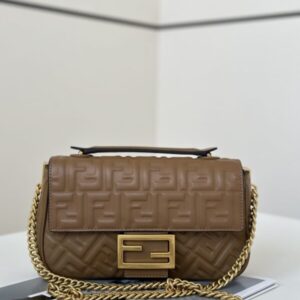 Replica Fendi Baguette Sliding Chain Brown - Best Fake Designer Bags