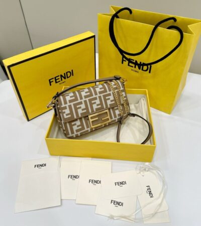 Replica Fendi Baguette FF Brown - Best Fake Designer Bags