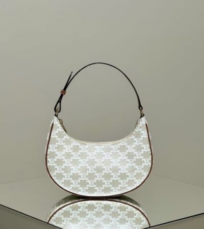 Replica Celine Triomphe Moon Bag White - Best Fake Designer Bags