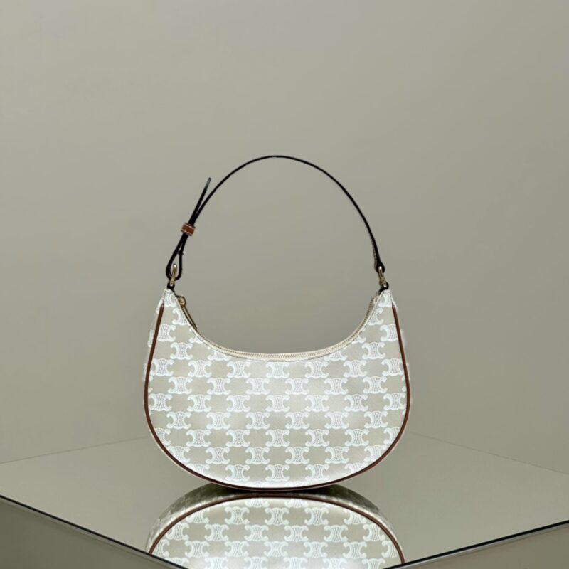 Replica Celine Triomphe Moon Bag White - Best Fake Designer Bags