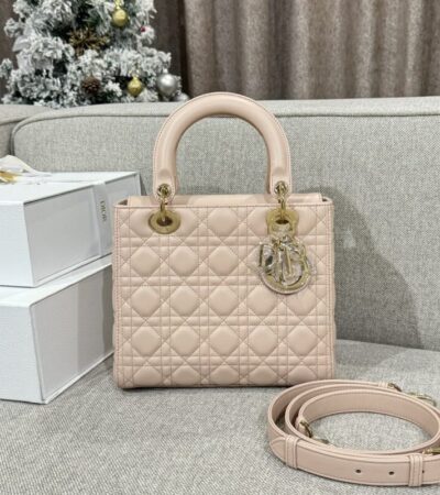 Replica Lady Dior Medium Powder Pink - Best Fake Designer Bags