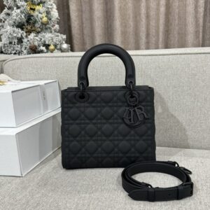 Replica Lady Dior Medium Ultramatte Black - Best Fake Designer Bags