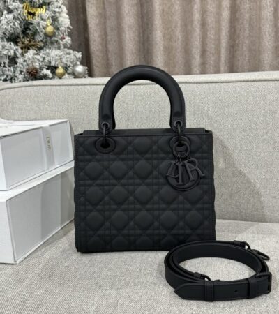 Replica Lady Dior Medium Ultramatte Black - Best Fake Designer Bags