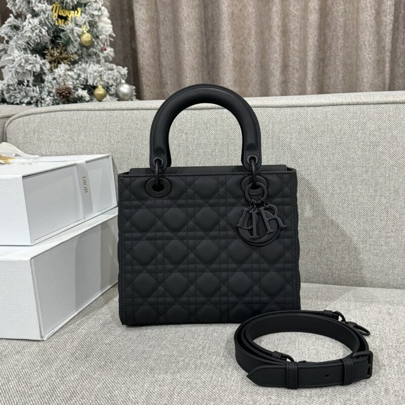 Replica Lady Dior Medium Ultramatte Black - Best Fake Designer Bags