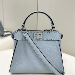 Replica Fendi Peekaboo Small  Sky Blue - Best Fake Designer Bags
