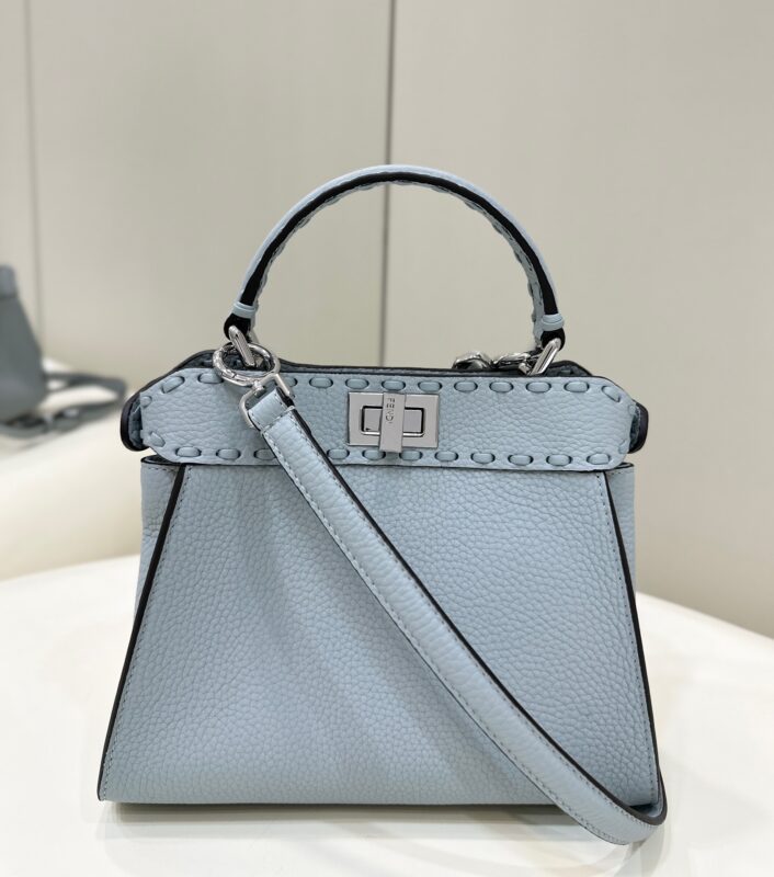 Replica Fendi Peekaboo Small  Sky Blue - Best Fake Designer Bags