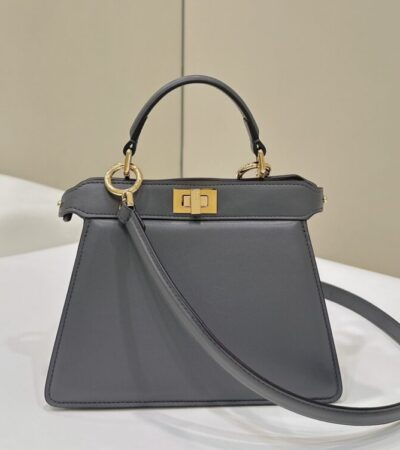 Replica Fendi Peekaboo Mini Grey - Best Fake Designer Bags