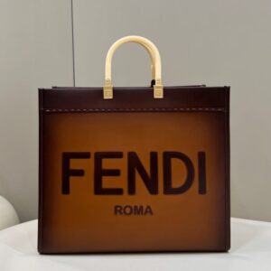 Replica Fendi Peekaboo Tote Brown - Best Fake Designer Bags
